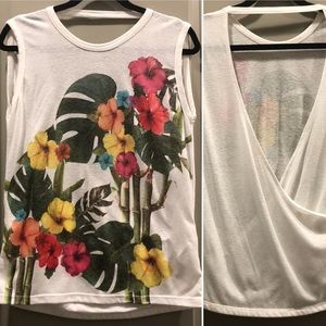 Zara Trafaluc | Cream Open Back Sheer Floral Top